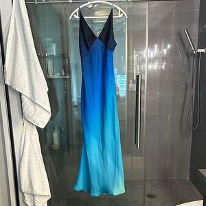 12th Tribe Gradient Blue Maxi Dress